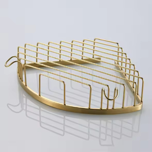 Mensola Angolare <span class=keywords><strong>in</strong></span> <span class=keywords><strong>Metallo</strong></span> <span class=keywords><strong>per</strong></span> Doccia, Montaggio a Parete, Colore Oro Spazzolato - Product Image 4