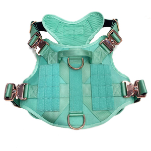 Heavy Duty Tactical Dog Harness Set Dog <strong>Collar</strong> and Leash With Luxury <strong>Gold</strong> <strong>Metal</strong> Buckle and Soft Padded for Dogs - Product Image 3