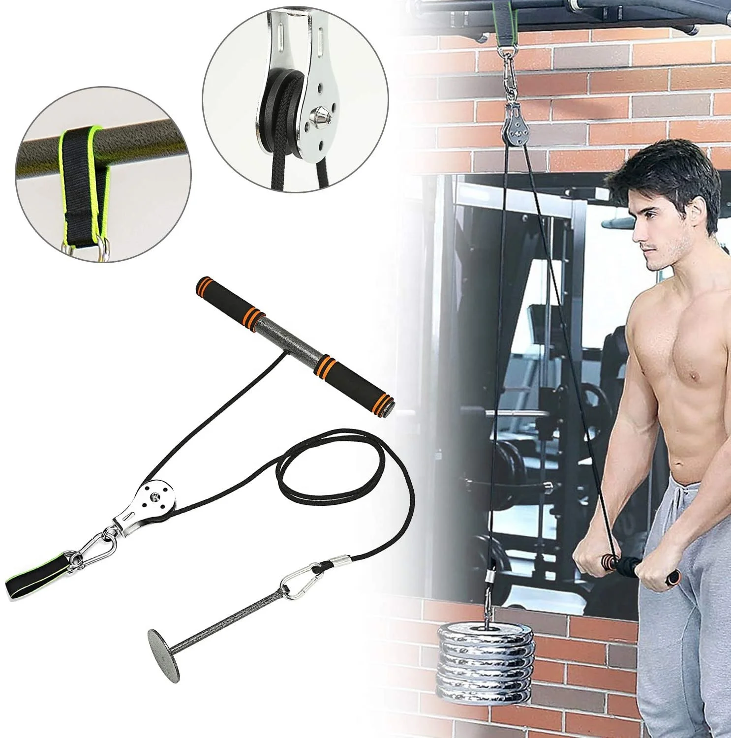 Тренажер для силовых тренировок на руку с системой тяжелых шкивов для лет, спусков, бицепсов, удлинителей трицепсов, фитнеса и тренировок