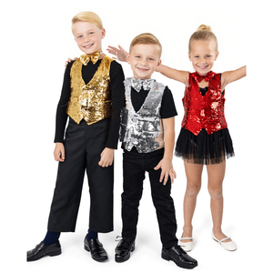 ملابس أداء لولد وفتاة-سترة أنيقة ثقيلة بالترتر مع سترة باليه للأطفال مشفرة بالخرز - Product Image 6