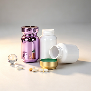 Bouteille en plastique PS de qualité alimentaire de 40 ml et 60 ml pour compléments alimentaires, pilules, capsules, vitamines, bonbons gélifiés, avec bouchon personnalisable - Product Image 4