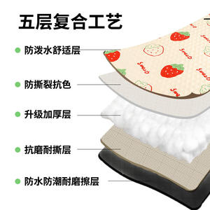 Tapete de Picnic Rectangular Liliputi, Impermeable, Compacto, Lavable a Máquina, Tapete de Camping para Exteriores con Diseño de Fresas - Product Image 5