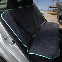 Housse de siège de voiture à double couche avec points antidérapants en silicone, housse de siège en microfibre imperméable avec bande élastique au dos