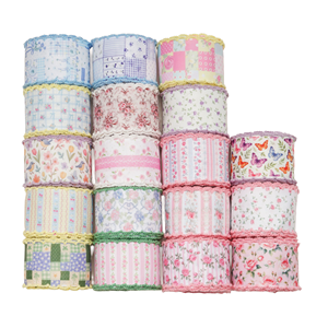 Cintas de Grosgrain Florales Personalizadas de Alta Resistencia, 100% Poliéster, Impresas con Lámina Plateada, Doble Cara, 2 Pulgadas de Ancho, Rollos de Cinta Multiusos VN DIY - Product Image 1