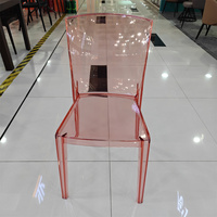 Bazhou Hotel Esszimmer Party Tische und Stühle Event-Stuhl Stapelbar Transparent Rosa Aufblasbare Leichtgewichtige Acryl-Stühle Möbel