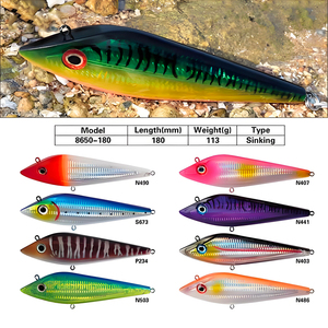 Leurre de pêche VIB 113g 180mm en ABS, leurre vibrant pour <span class=keywords><strong>la</strong></span> pêche en eau salée, pêche en bord de mer, longue portée, appât dur avec hameçons, leurre de pêche dur - Product Image 1