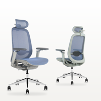 Chaise de bureau ergonomique Vaseat en maille avec support lombaire réglable, appui-tête inclinable et structure métallique pour la maison/le bureau