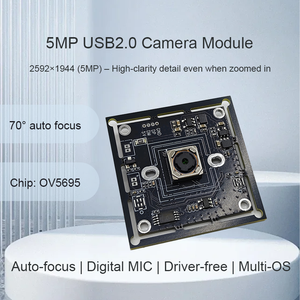 USB2.0 5MP 5PIN 1.0MM socket Camera Module OV5695 Sensor 120DFOV AF MF Built in DMIC for Face Recognition System - Product Image 2