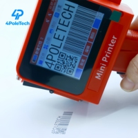 Impresora de Inyección de Tinta Portátil 4POLETECH MINI, Fácil de Usar, 600DPI, para Marcar Fechas, Códigos QR y Códigos de Barras en Plástico, Metal, Vidrio, Cartón y Todas las Superficies
