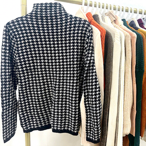 Precio al por mayor de <span class=keywords><strong>boutique</strong></span> de moda señora manga larga de punto de jersey de cuello alto suéter de fardo mixto de ropa usada - Product Image 1