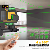 Niveau laser Huepar SV-Y04CG 4D rotatif, luminosité réglable, ligne verte, auto-nivelant, 360°, étanche