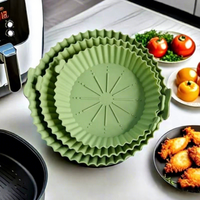 Revêtements en silicone réutilisables pour friteuse à air, moules de cuisson ronds pour friteuse à air, outils de cuisine, plateau de cuisson, accessoires pour friteuse à air