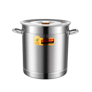 หม้อสแตนเลสทรงกลมมีฝาปิด ความจุขนาดใหญ่ หนาพิเศษ สำหรับใช้ในเชิงพาณิชย์ ต้มซุป ตุ๋นน้ำมัน ตุ๋นเนื้อ ใช้ในครัวเรือน - Product Image 3