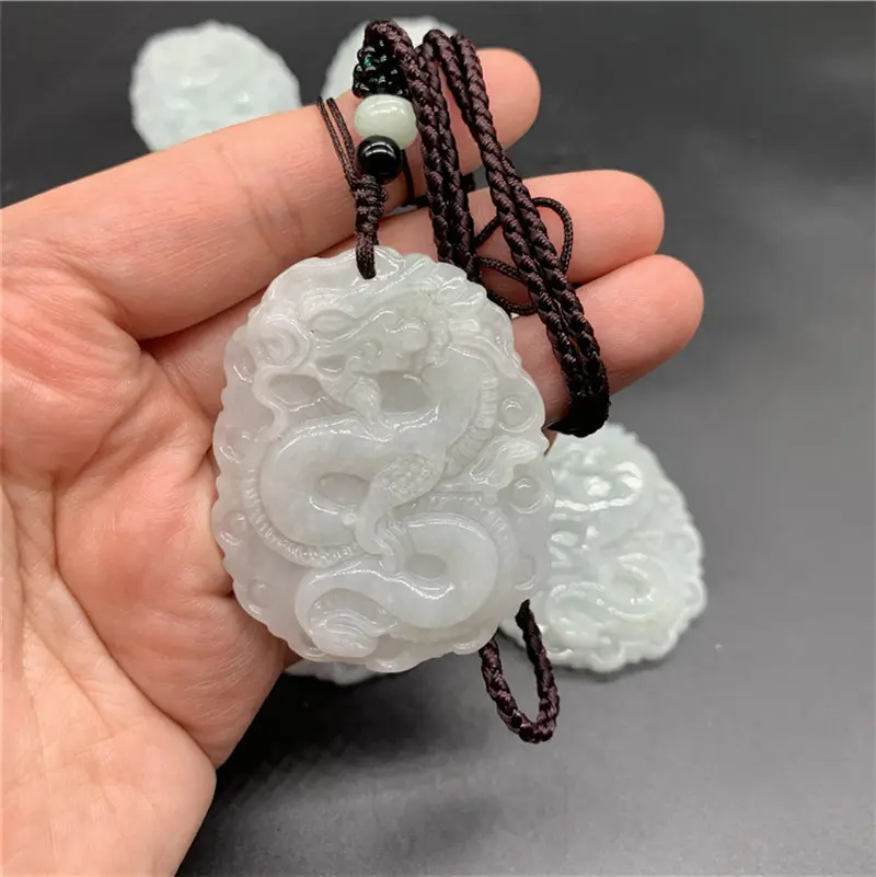 Natural hetian jade dragon pendants for men gifts unique Souvenir crystal healing stones gift