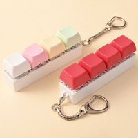 Creative Mechanical Keyboard Macaron Color Palette Keycap Keychain Stress Relief Keyboard Toy Souvenir Promotion Gift Bulk