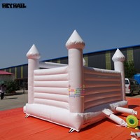 Grande structure gonflable blanche de 13x13 pieds pour mariage, château gonflable pour adultes et enfants, divertissement de mariage