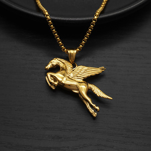 <span class=keywords><strong>Collier</strong></span> Pendentif <span class=keywords><strong>Cheval</strong></span> Volant Ailé Punk PVD <span class=keywords><strong>Anti</strong></span>-ternissement en Acier Inoxydable pour Hommes, Bijoux de Mode Raffinés, Vente en Gros - Product Image 3