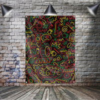 Drapeau suspendu One Love Peace, bannière musicale rock reggae jamaïcaine, décoration murale, art mural personnalisé, événement extérieur, 4 œillets, drapeaux 3x5 pieds
