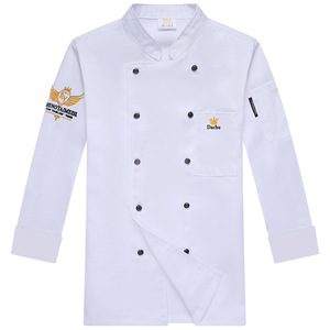 Tenue de travail de <span class=keywords><strong>chef</strong></span> pour homme, automne-hiver, en polyester, à manches longues, avec étiquette, pour la restauration, les salons de thé, les hôtels, les cuisines et la pâtisserie - Product Image 2