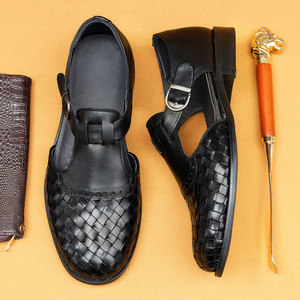 Sandalias Gladiador Romanas de Verano para Hombre, Más Vendidas, de Cuero Genuino, Tejidas a Mano, Casuales, para Playa, Aire Libre, Bodas, Transpirables - Product Image 2