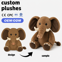 Boneka Gajah Plush Label Pribadi, Hewan Boneka Lembut dengan Gigi Gajah untuk Menenangkan Bayi, OEM/ODM Diterima, Grosir