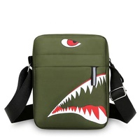Herentas Casual Lichtgewicht Shark Kleine Schoudertas Borsttas Matte Afwerking Handtas Telefoon Portemonnee Handige Reistas Etui