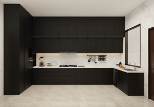 Armoires de cuisine modernes simples personnalisées de style moderne, norme E1, panneaux de particules, finition mélamine et finition laquée - Product Image 2