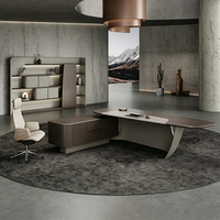 Bureau de direction de style italien KMJ, mobilier de bureau moderne de luxe, bureau en forme de L, table et chaise de bureau pour PDG
