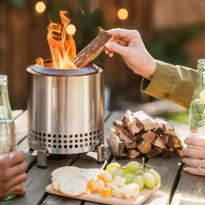 Foso de fuego de <span class=keywords><strong>mesa</strong></span> <span class=keywords><strong>Mesa</strong></span> con soporte <span class=keywords><strong>Mini</strong></span> fuego para exteriores de humo bajo para zonas urbanas y suburbios alimentado por Pellets o caja fuerte de madera - Product Image 5