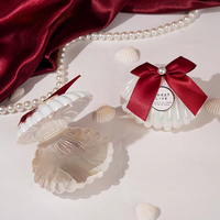 Boîte-cadeau de ruban en forme de coquille de perle de chocolat élégante personnalisée pour cadeaux de faveur de fête de mariage souvenirs de stockage de bonbons pour les invités