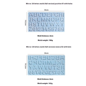 Vente chaude bricolage résine <span class=keywords><strong>moule</strong></span> 26 trous <span class=keywords><strong>grand</strong></span> pendentif en Silicone porte-clés pour chiffres lettres époxy pour Dessert transfrontalier - Product Image 4
