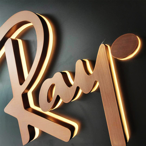Enseigne publicitaire avec logo personnalisé de haute qualité Lettres brossées Enseigne commerciale 3d Lumières LED pour intérieur - Product Image 1