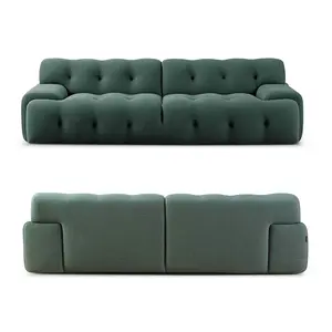 Sofa ruang tamu Modern Perancis, set Sofa 4 tempat duduk minimalis kain kelas tinggi