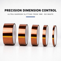 Ruban adhésif en silicone doré résistant aux hautes températures, à fente personnalisée de 3 mm à 50 mm de largeur, pour la protection de la soudure des circuits imprimés (PCB), OEM PI-silicone