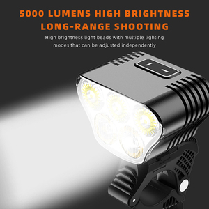 DELANHUWI Super Bright 5000lm Lampe <span class=keywords><strong>de</strong></span> <span class=keywords><strong>vélo</strong></span> rechargeable par USB, <span class=keywords><strong>phare</strong></span> LED pour <span class=keywords><strong>vélo</strong></span> avec fonction <span class=keywords><strong>de</strong></span> banque d'alimentation pour la conduite nocturne 2000mA - Product Image 3