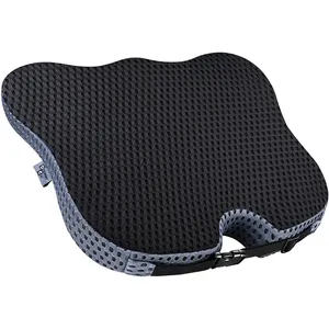 Almofada de assento de cadeira de escritório de espuma de memória de malha Design ergonômico para alívio da dor pélvica-almofadas de almofadas de assento de carro