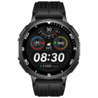 Montre connectée personnalisable avec logo, GPS double fréquence, charge magnétique, écran tactile AMOLED, étanche en silicone, assistant vocal IA pour