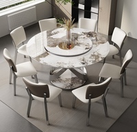Table à manger rotative circulaire de style chinois moderne, idéale pour la maison, l'hôtel, l'appartement ou la villa - Offre spéciale