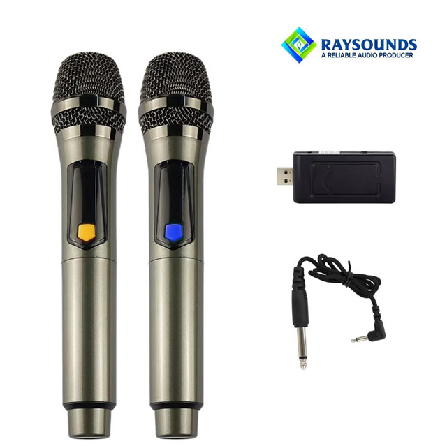 2 Wireless Mic UHF Studio Usb Karaoke Microphone for Public Speaking Commonly Used Accessories & Parts Microphones
