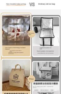 Non-woven Thermal Insulation Foldable Portable Takeaway Cooler Bags with Zipper Closure Custom Logo Disposable - Product Image 6