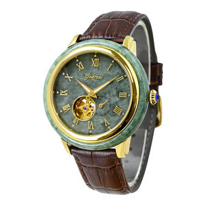 Open Heart Natural Jade <b>Watch</b> Luxury Automatic <b>Mechanical</b> High Quality Simple Classic Design Wristwatch - Product Image 2