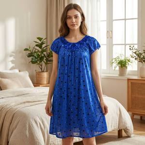Nueva Llegada: Camisón <span class=keywords><strong>de</strong></span> Seda Helada con Estampado <span class=keywords><strong>de</strong></span> Corazones, Ligero y Transpirable para Mujer, Ideal para Otoño, Primavera y Verano - Product Image 6
