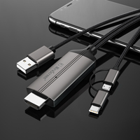 Cable USB 2 en 1 LD36 a HDTV de 2m con Audio Inalámbrico para Móviles Micro Tipo C, Laptops, TV, Proyectores y Monitores