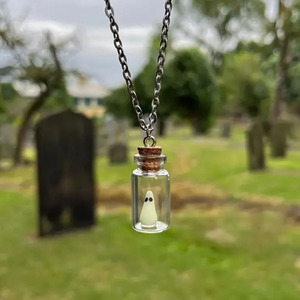 Lindo Collar y Pendientes con Colgante <span class=keywords><strong>de</strong></span> Botella Fantasma Luminosa, Atrapando Almas, Joyería para Disfraces <span class=keywords><strong>de</strong></span> Halloween - Product Image 6