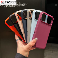 Coque de téléphone antichoc tendance en cuir PU texturé effet peau, couleur unie, grande fenêtre, pour iPhone 18 Pro Max/18 Pro/17/16/15