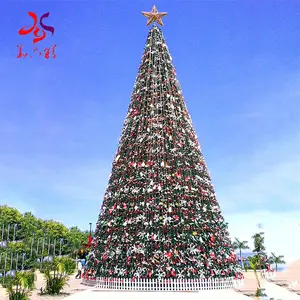 Big artificial colorful grant collapsible led outdoor Christmas tall tree with lights and pvc branches decoration