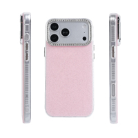Funda Rosa Brillante para Teléfono, TPU+PC, con Diamantes de Imitación, Protección de Lente de Cámara, Diseño Lindo y Brillante, Antigolpes, para Mujeres y Niñas, Compatible con iPhone 17 Pro Max