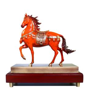 Ornamento in rame puro Tang Sancai cavallo fatto a mano in metallo per il soggiorno decorazione ufficio successo amanti del cavallo zodiaco - Product Image 1