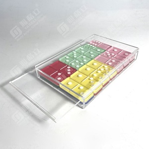 Caja de almacenamiento rectangular transparente de gran oferta, caja de juego de dominó de acrílico personalizada solo para exhibición - Product Image 1
