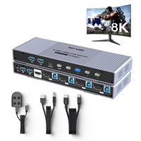 Commutateur KVM HDMI 8K 4K 4 ports 8K 60HZ 4 entrées 1 sortie, MT-VIKI commutateur KVM HDMI 8K 60HZ 4K 120HZ 2 entrées 1 sortie 4 entrées 1 sortie, 4X1 2X1